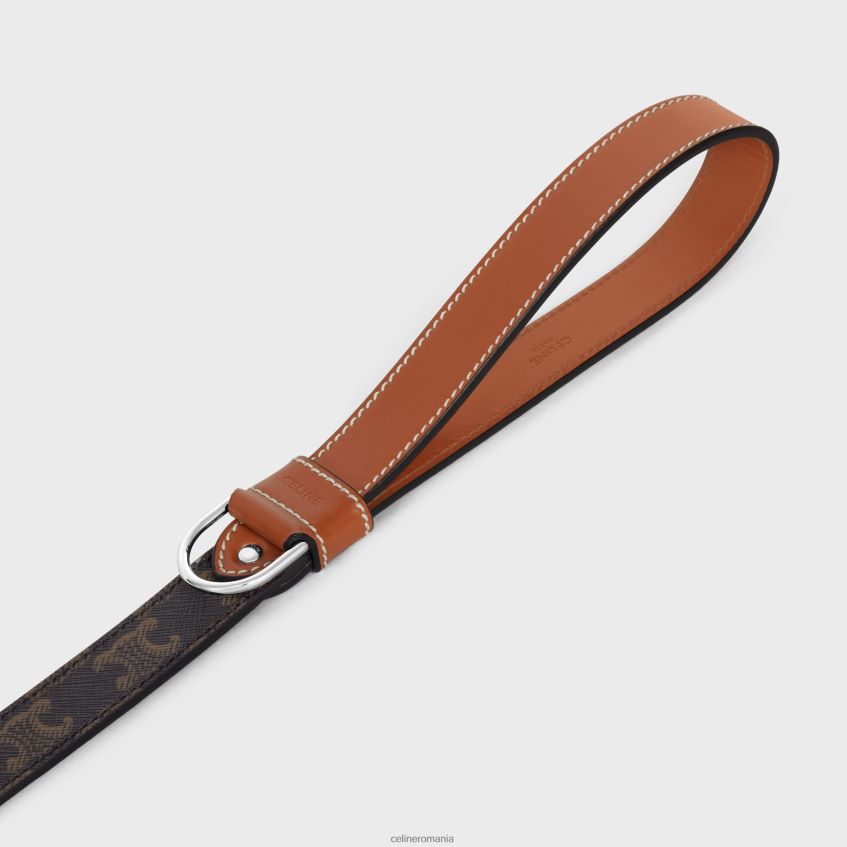 accesorii ro CELINE bărbați lesă largă de câine din pânză Triomphe și piele de vițel 8R6R601770