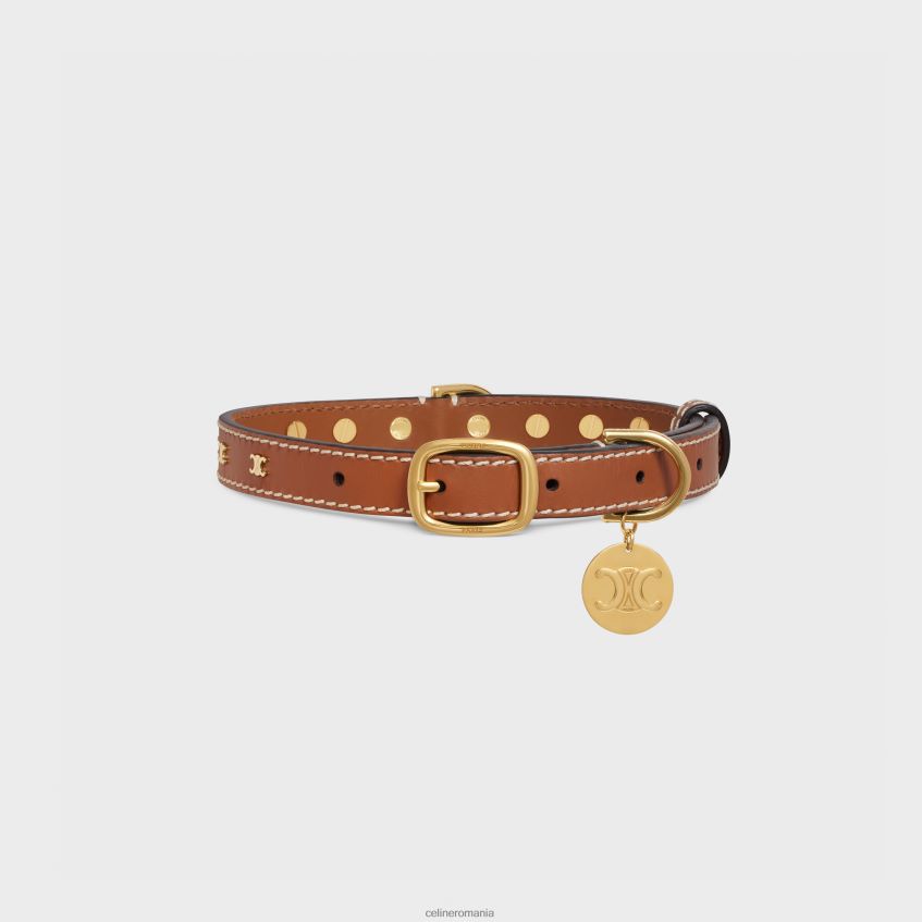 accesorii ro CELINE bărbați Guler de câine subțire mediu din piele de vițel netedă, cu știfturi triomphe 8R6R601726