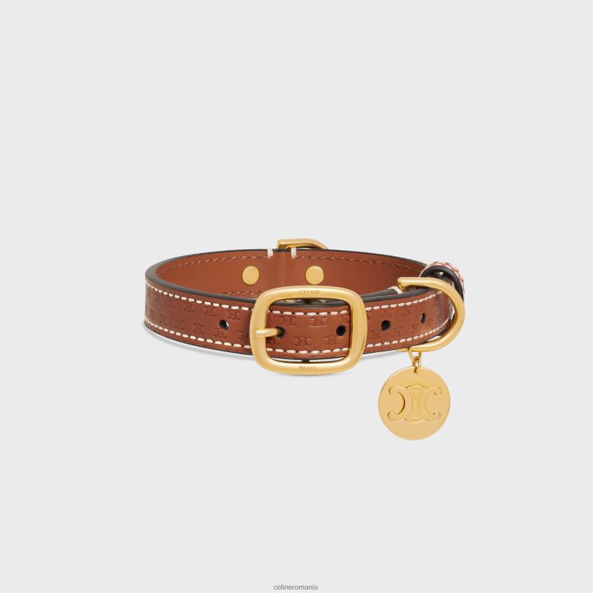 accesorii ro CELINE bărbați guler mic subțire de câine din piele de vițel naturală cu triomf în relief 8R6R601696