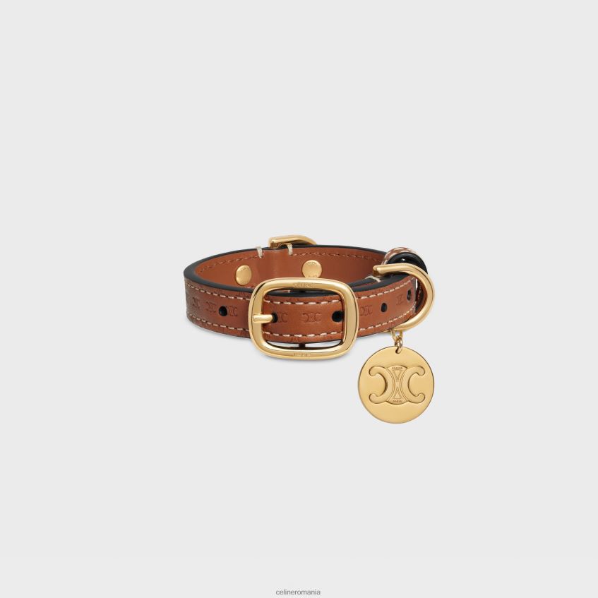 accesorii ro CELINE bărbați zgarda nano extra subțire pentru câine din piele de vițel naturală cu triomf în relief 8R6R601695