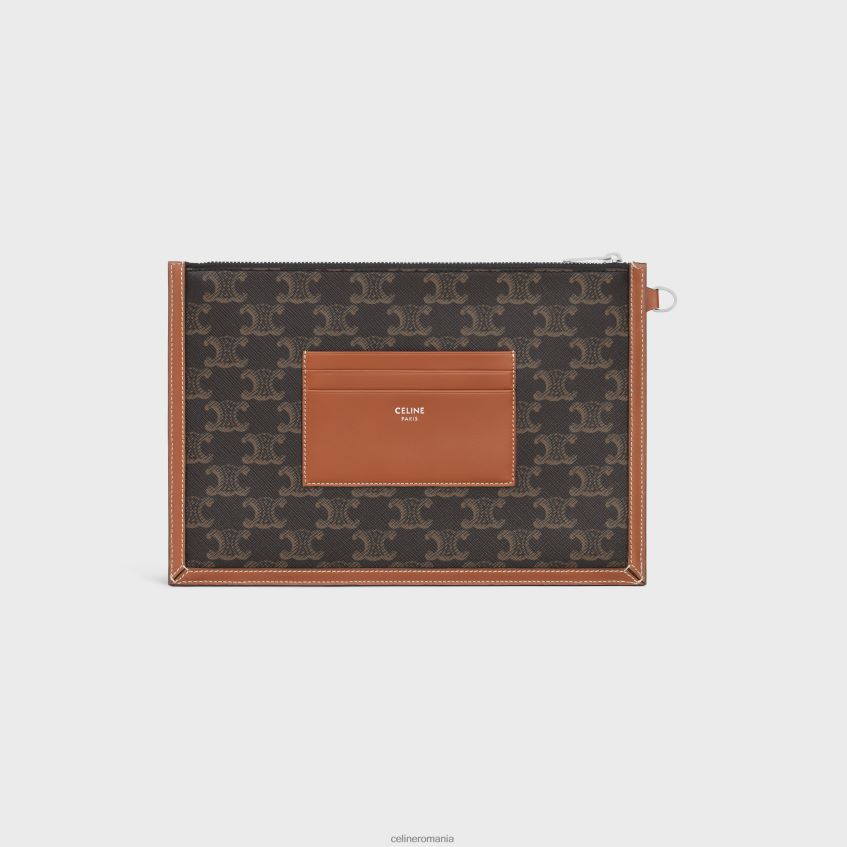 accesorii ro CELINE bărbați husă mică plată cu curea din pânză Triomphe cu imprimeu 8R6R602144