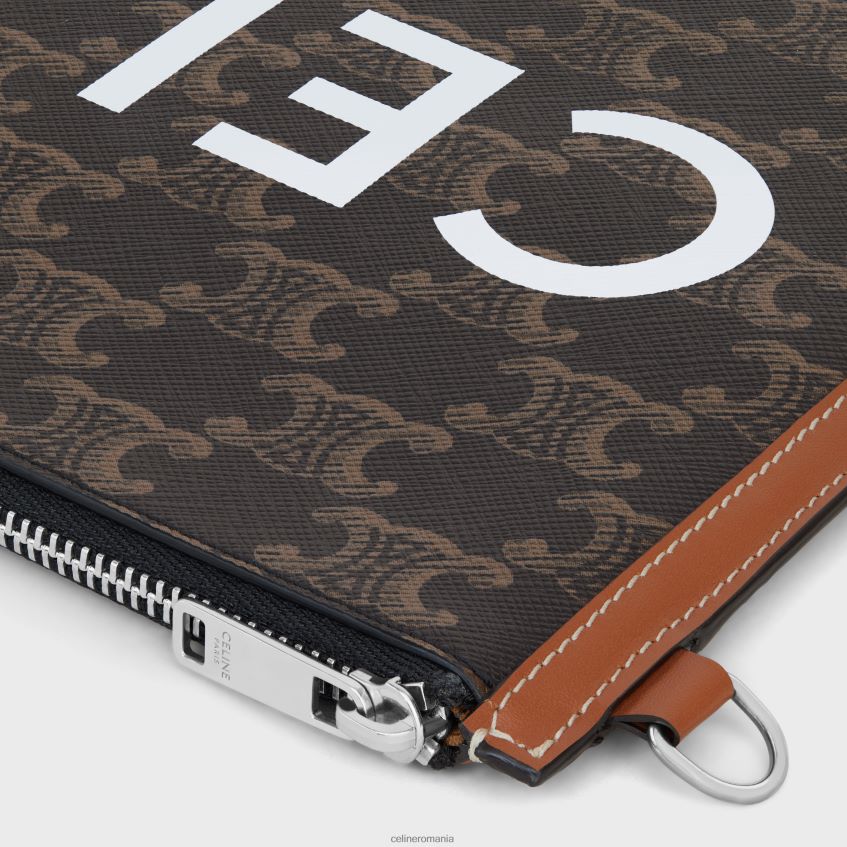 accesorii ro CELINE bărbați husă mică plată cu curea din pânză Triomphe cu imprimeu 8R6R602144