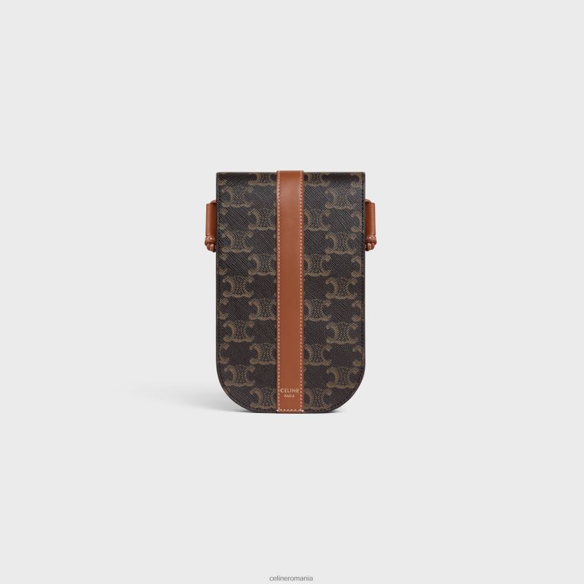 accesorii ro CELINE bărbați husă pentru telefon din pânză Triomphe și piele de vițel 8R6R602141