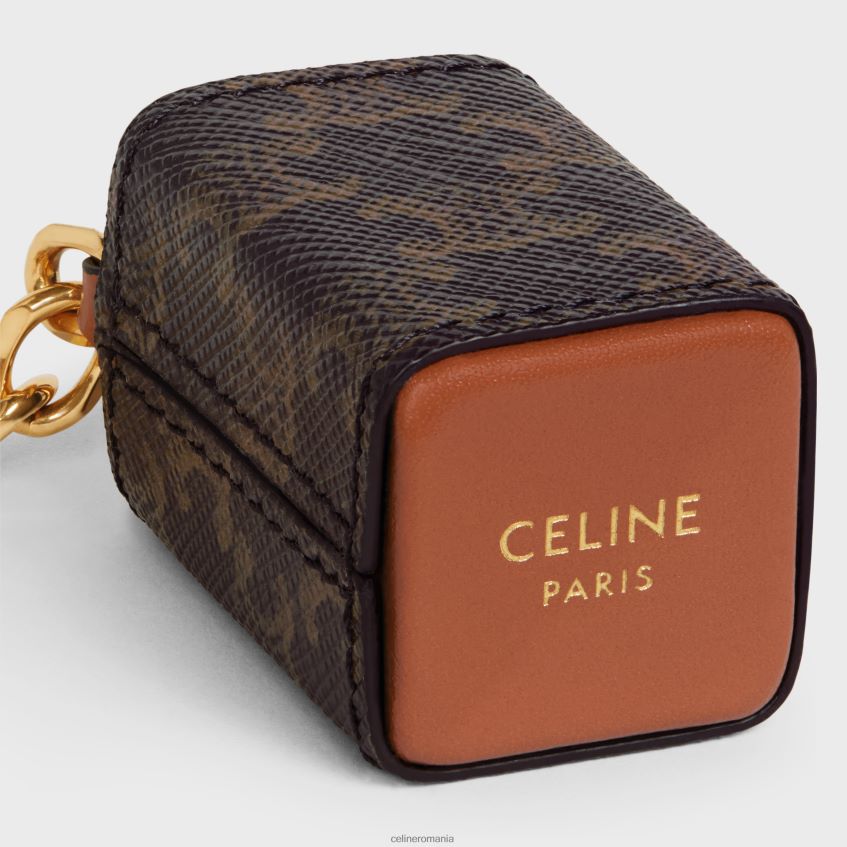 accesorii ro CELINE bărbați Charm pentru suport de parfum în miniatură din pânză Triomphe și piele de vițel 8R6R601472
