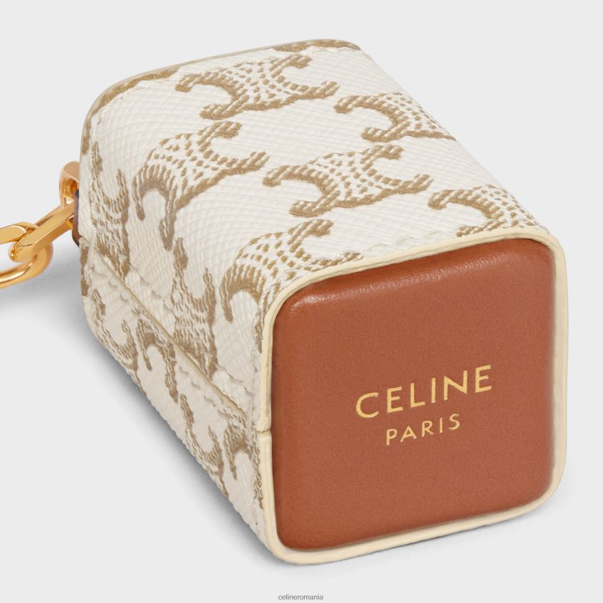 accesorii ro CELINE bărbați Charm pentru suport de parfum în miniatură din pânză Triomphe și piele de vițel 8R6R601473