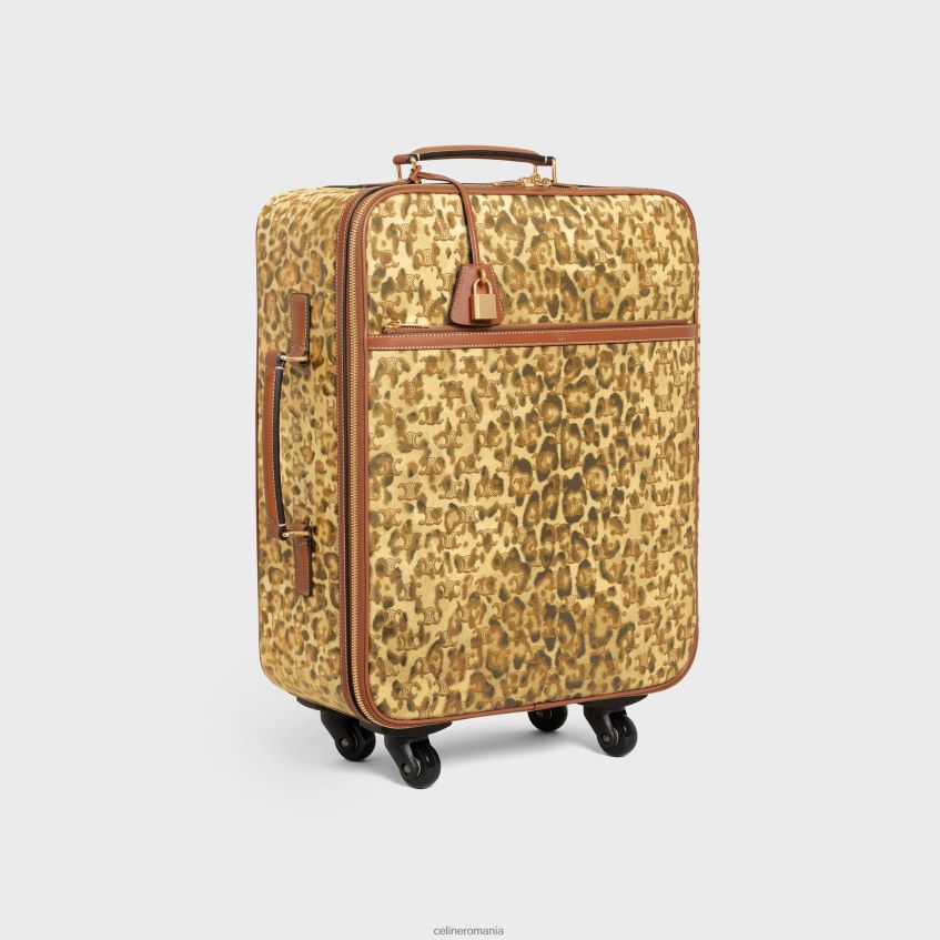 accesorii ro CELINE bărbați cărucior mic din pânză Triomphe cu imprimeu și piele de vițel 8R6R601625