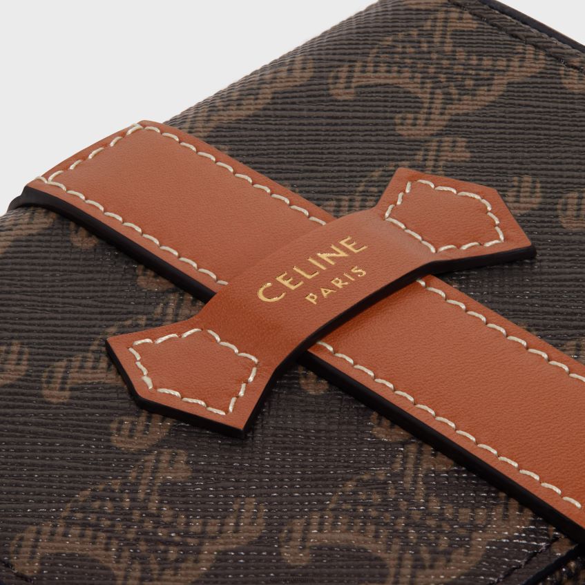 accesorii ro CELINE bărbați carcasă pentru bijuterii mici din pânză Triomphe și piele de vițel 8R6R601562