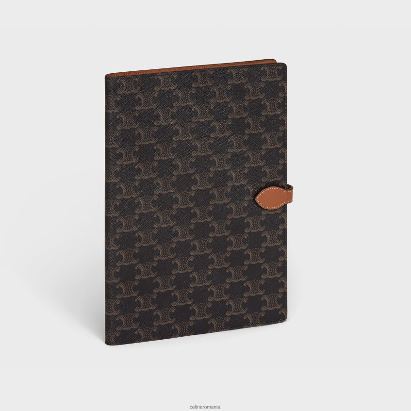 accesorii ro CELINE bărbați copertă mare pentru caiet din pânză Triomphe și piele de vițel 8R6R601640