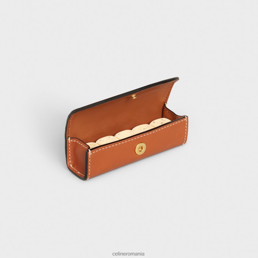 accesorii ro CELINE bărbați cutie de zaruri din piele de vițel naturală 8R6R601675