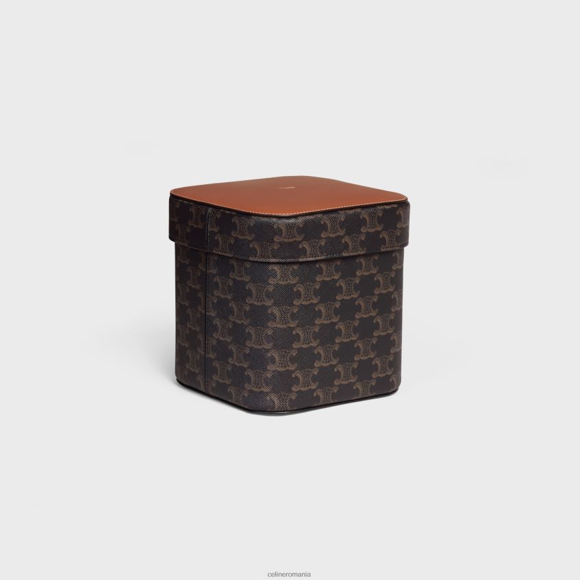 accesorii ro CELINE bărbați cutie mare din pânză Triomphe și piele de vițel 8R6R601536