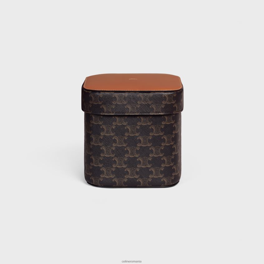 accesorii ro CELINE bărbați cutie mare din pânză Triomphe și piele de vițel 8R6R601536