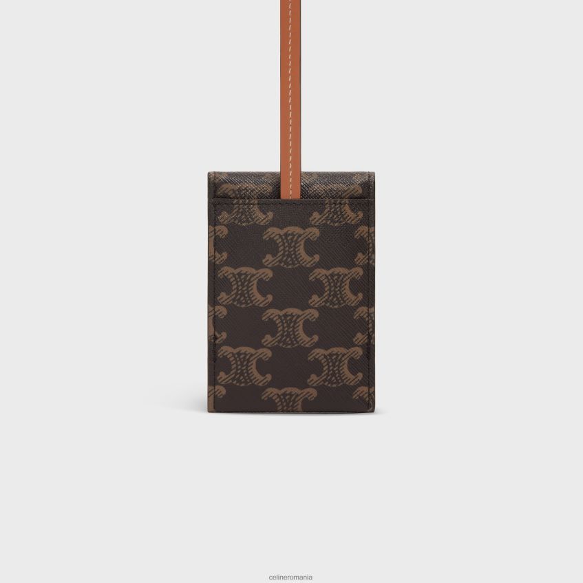 accesorii ro CELINE bărbați etichetă pentru bagaje din pânză Triomphe și piele de vițel 8R6R601635