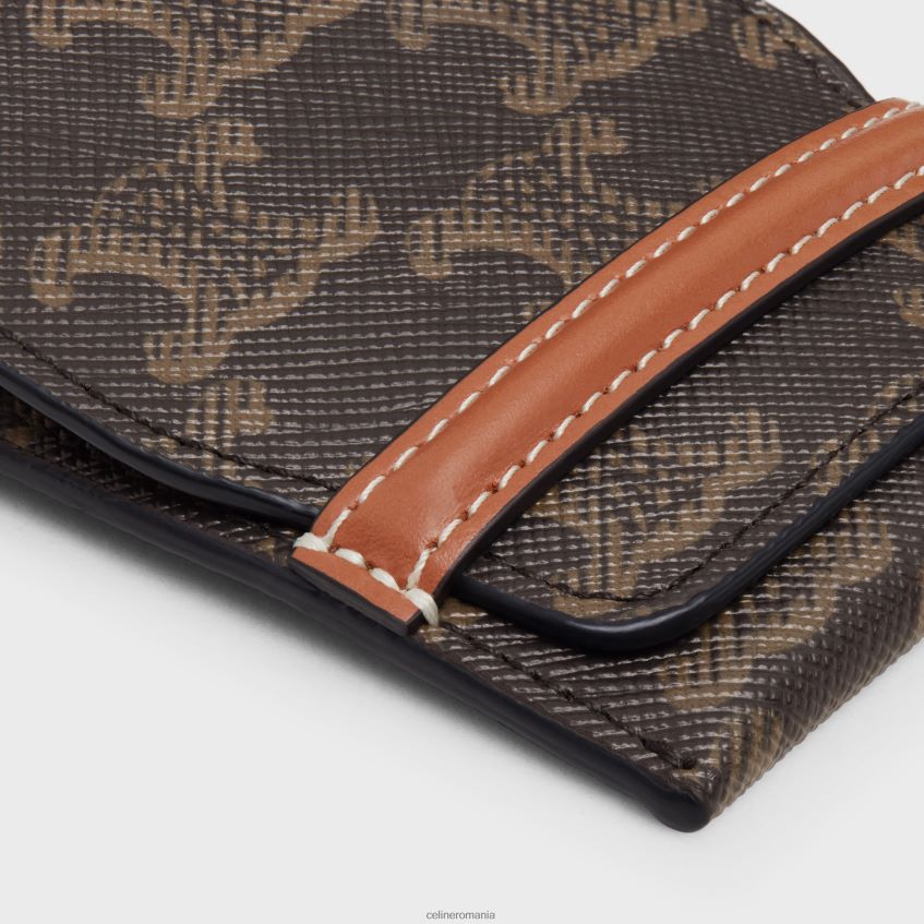 accesorii ro CELINE bărbați etichetă pentru bagaje din pânză Triomphe și piele de vițel 8R6R601635