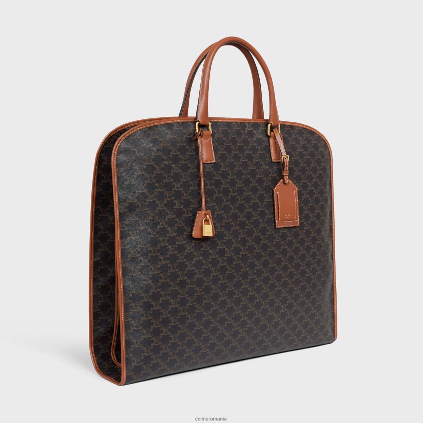 accesorii ro CELINE bărbați geantă pentru haine din pânză Triomphe și piele de vițel 8R6R601630