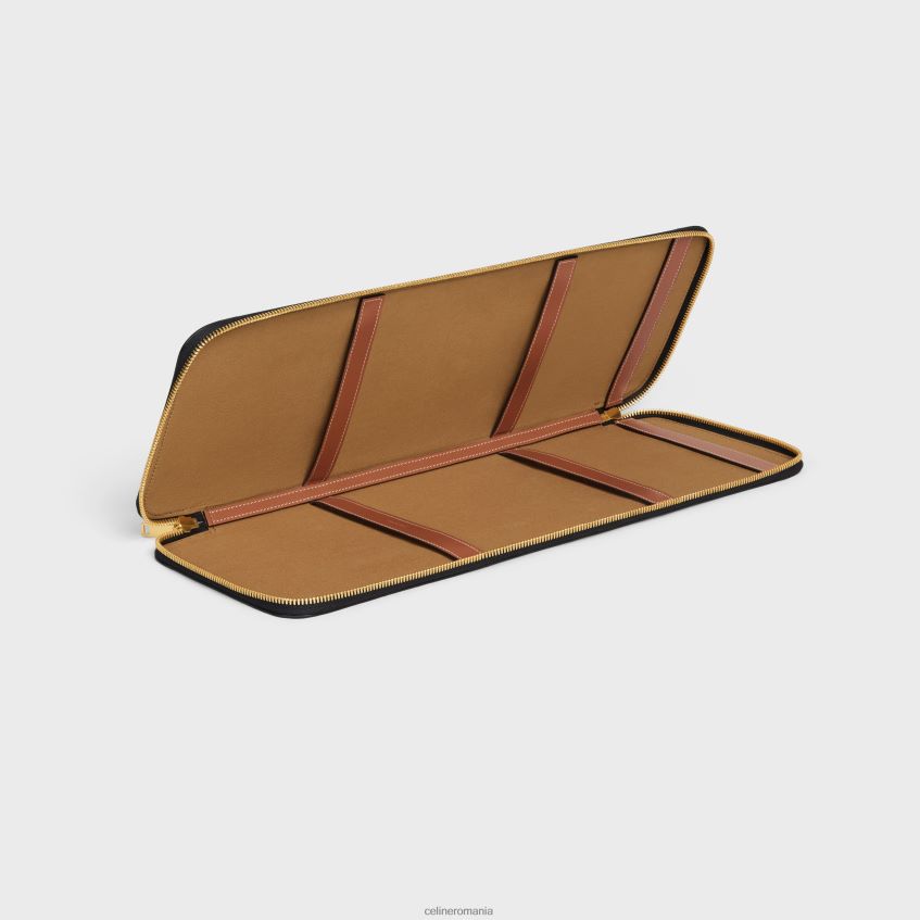 accesorii ro CELINE bărbați husă de cravată din pânză Triomphe și piele de vițel 8R6R601633