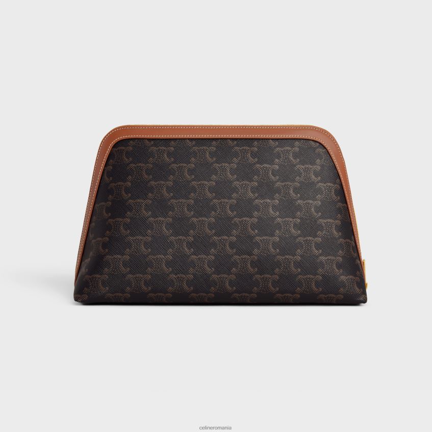 accesorii ro CELINE bărbați husă mare pentru cosmetice din pânză Triomphe și piele de vițel 8R6R601571