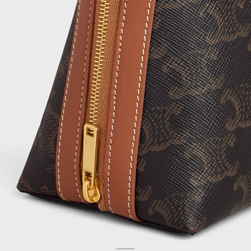 accesorii ro CELINE bărbați husă mare pentru cosmetice din pânză Triomphe și piele de vițel 8R6R601571