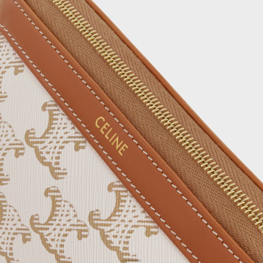 accesorii ro CELINE bărbați husă mică pentru cosmetice din pânză Triomphe și piele de vițel 8R6R601576