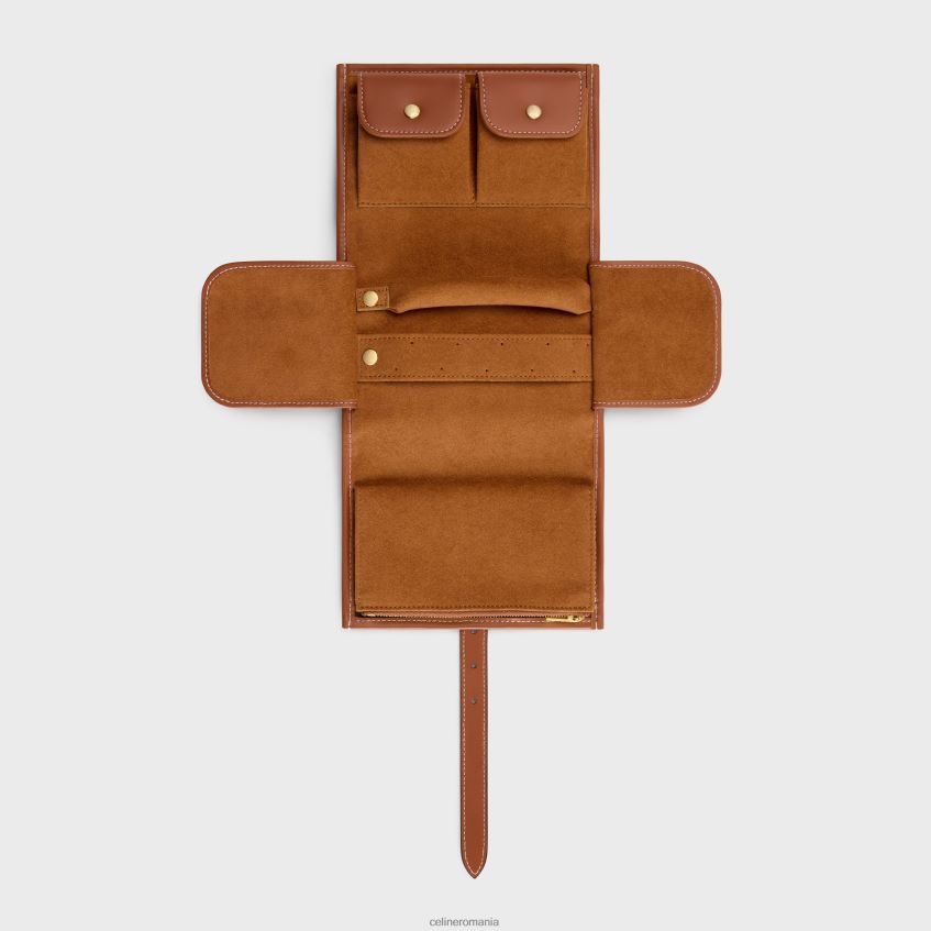 accesorii ro CELINE bărbați husă pentru bijuterii din pânză Triomphe cu imprimeu și piele de vițel 8R6R601596