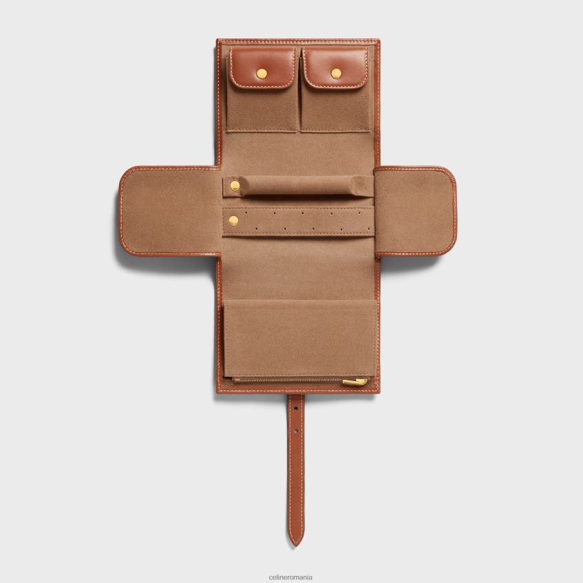 accesorii ro CELINE bărbați husă pentru bijuterii din pânză Triomphe și piele de vițel 8R6R601488