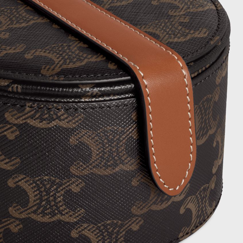 accesorii ro CELINE bărbați husă pentru bijuterii din pânză Triomphe și piele de vițel 8R6R601584