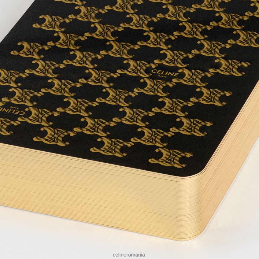 accesorii ro CELINE bărbați husă pentru cărți de joc din pânză Triomphe și piele de miel 8R6R601670
