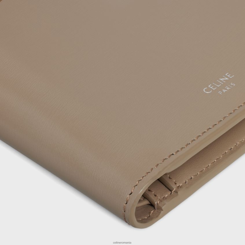 accesorii ro CELINE bărbați portofel dublu cu compartiment pentru monede din piele de vițel lucioasă 8R6R602160