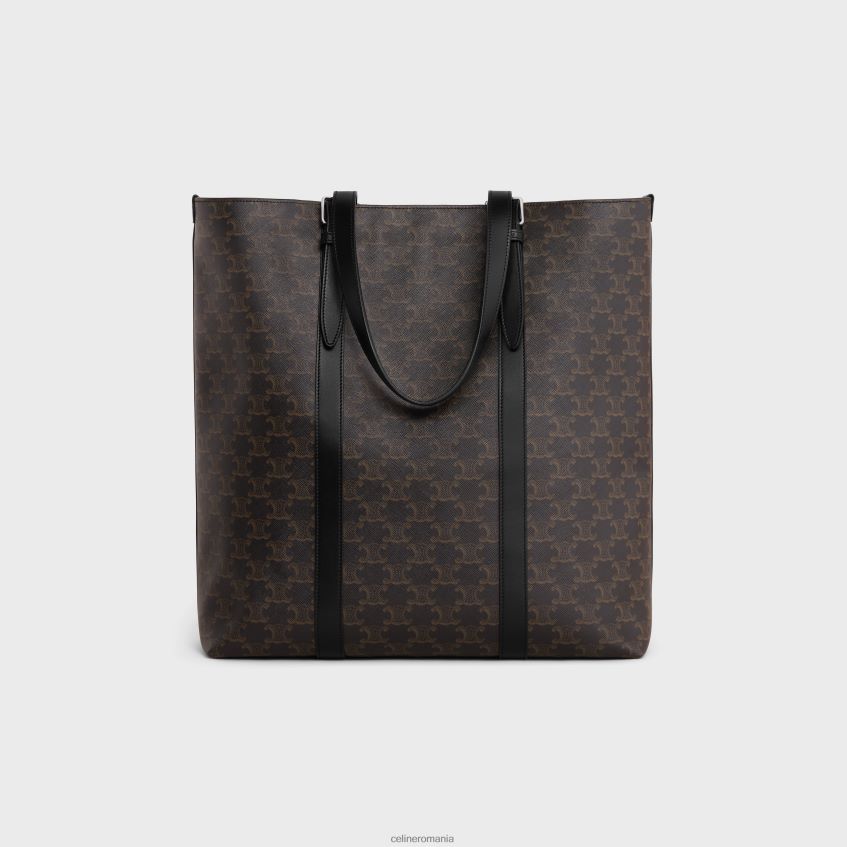 accesorii ro CELINE bărbați Cabas cu cataramă din pânză Triomphe și piele de vițel 8R6R602084