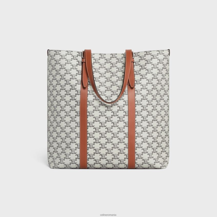 accesorii ro CELINE bărbați Cabas cu cataramă din pânză Triomphe și piele de vițel 8R6R602100