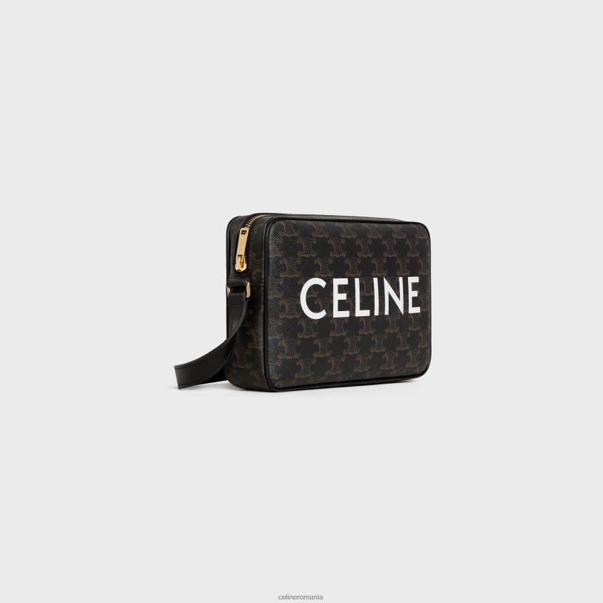 accesorii ro CELINE bărbați geantă messenger medie din pânză Triomphe cu imprimeu 8R6R602090