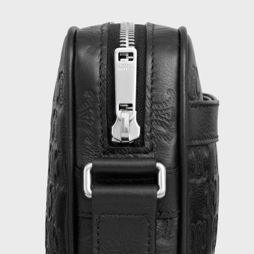 accesorii ro CELINE bărbați mesager mediu din piele de vițel cu triomf în relief 8R6R602078