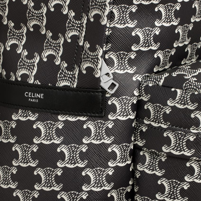 accesorii ro CELINE bărbați rucsac mediu din pânză triomphe bicoloră și piele de vițel 8R6R602087