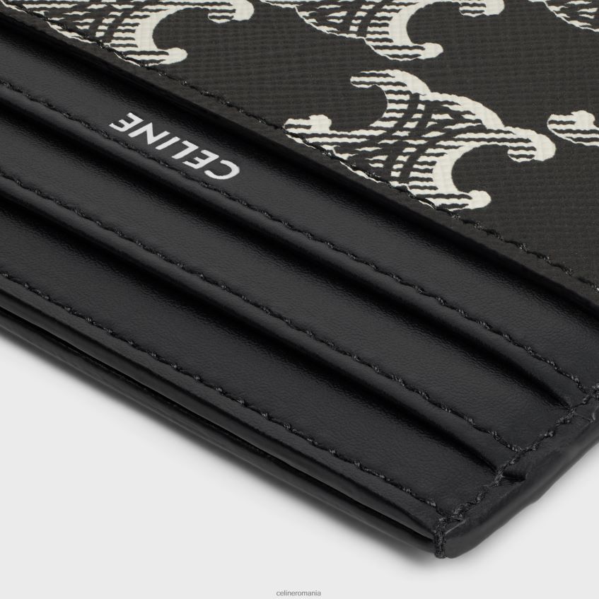 accesorii ro CELINE bărbați suport mare pentru carduri din pânză triomphe bicoloră și piele de vițel 8R6R602119