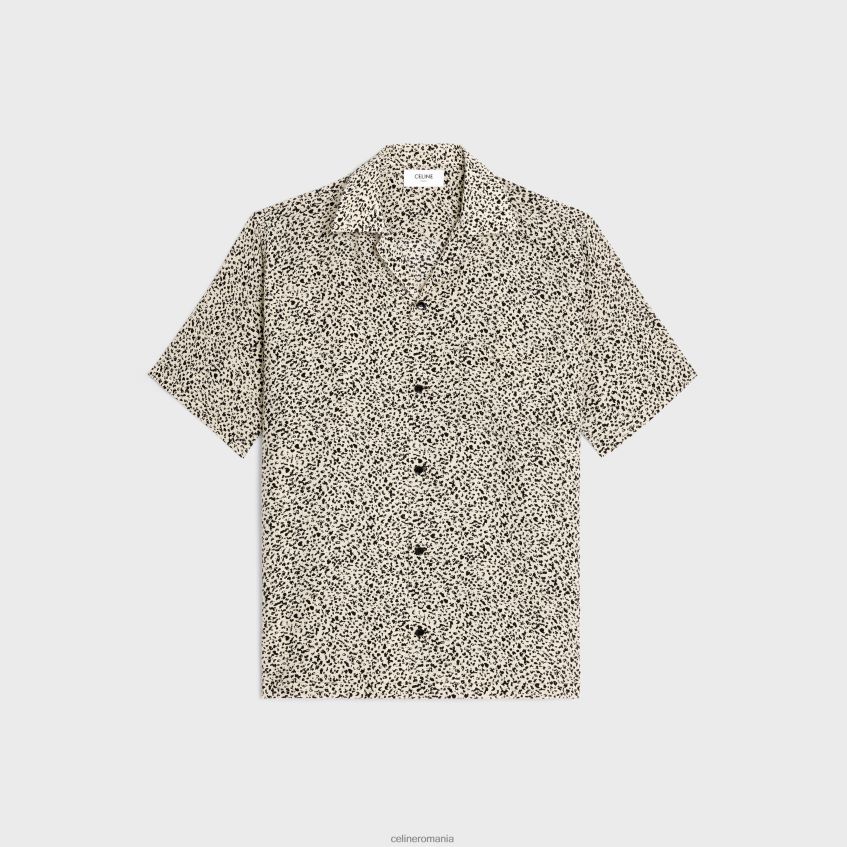 îmbrăcăminte ro CELINE bărbați cămașă hawaiană din crep de chine imprimat 8R6R601922