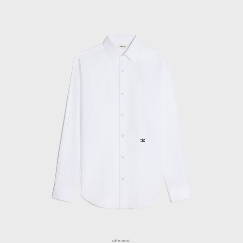 îmbrăcăminte ro CELINE bărbați cămașă lejeră din poplin de bumbac 8R6R601799