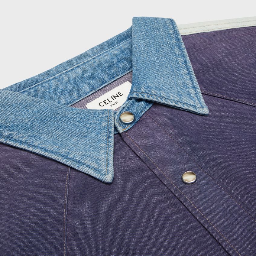 îmbrăcăminte ro CELINE bărbați cămașă vestică din denim 8R6R601991