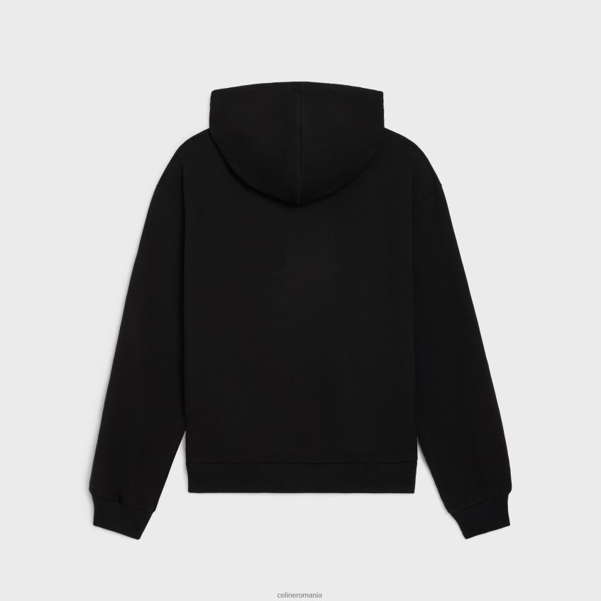 îmbrăcăminte ro CELINE bărbați hanorac largi brodat din fleece de bumbac 8R6R601940