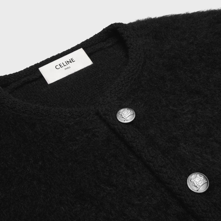 îmbrăcăminte ro CELINE bărbați geacă cardigan din mohair periat 8R6R601954