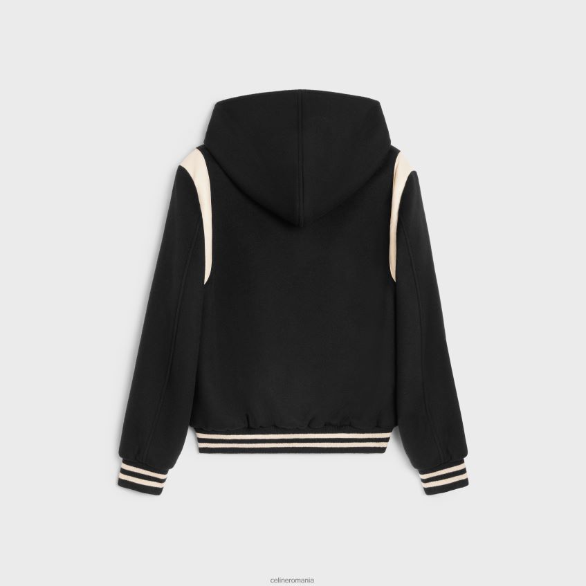 îmbrăcăminte ro CELINE bărbați geacă de pluș cu glugă din lână cașmir 8R6R601836