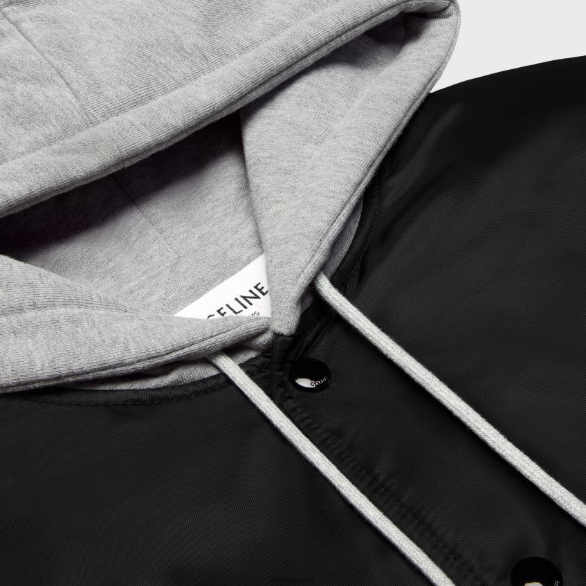 îmbrăcăminte ro CELINE bărbați geacă de pluș cu glugă supradimensionată din nailon 8R6R601853