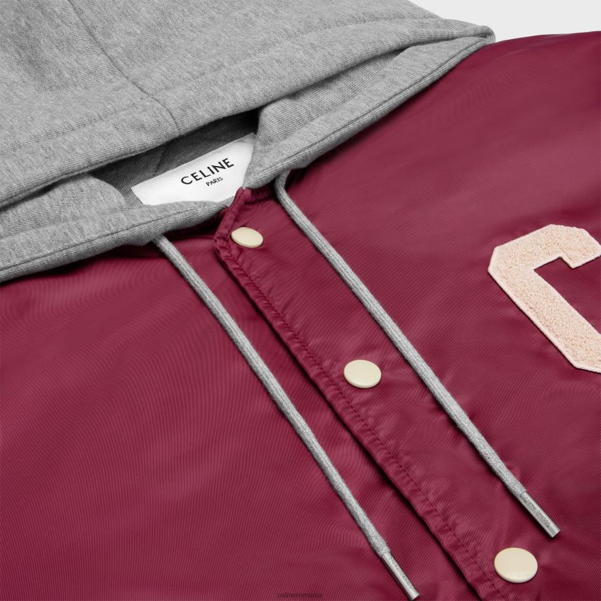 îmbrăcăminte ro CELINE bărbați geacă de pluș cu glugă supradimensionată din nailon 8R6R601854