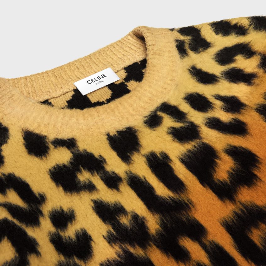 îmbrăcăminte ro CELINE bărbați pulover decupat cu gâtul roșu din bumbac periat 8R6R601981