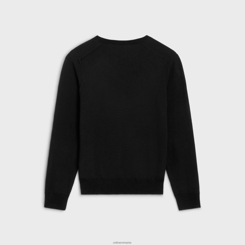 îmbrăcăminte ro CELINE bărbați pulover triomphe cu decolteu în V din lână 8R6R601962