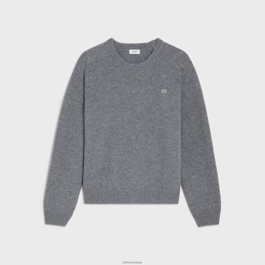 îmbrăcăminte ro CELINE bărbați pulover triomphe cu gât roșu din lână și cașmir 8R6R601960