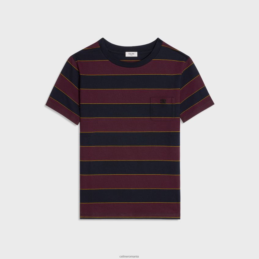 îmbrăcăminte ro CELINE bărbați tricou regulat triomphe din jerseu cu dungi 8R6R601818