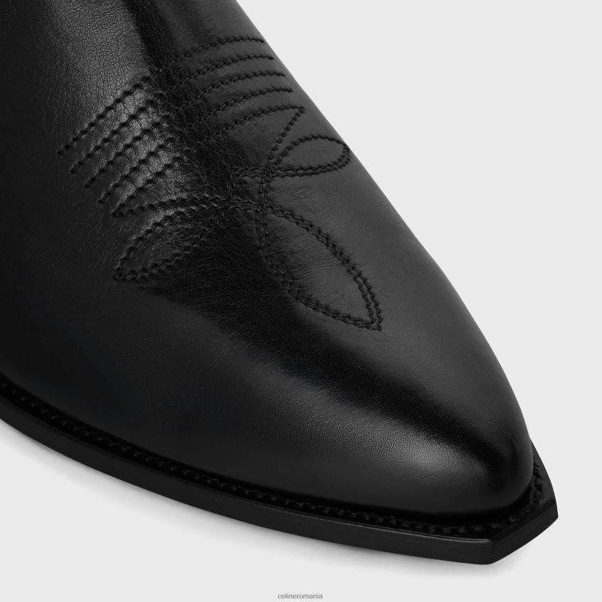 încălţăminte ro CELINE bărbați cizme western cu fermoar din piele de vițel 8R6R602061