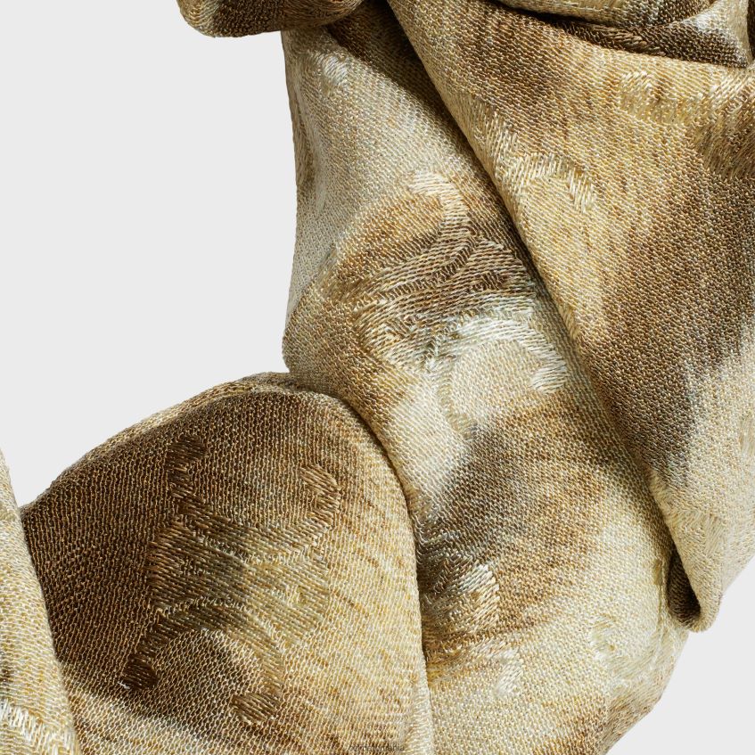 accesorii ro CELINE femei leopard scrunchy din mătase și alamă cu finisaj auriu 8R6R601235