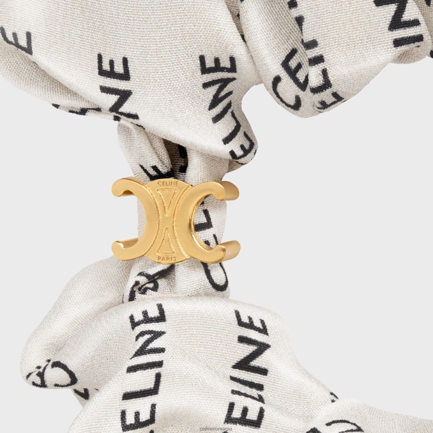 accesorii ro CELINE femei rayure scrunchy din alamă de mătase cu finisaj 8R6R601236