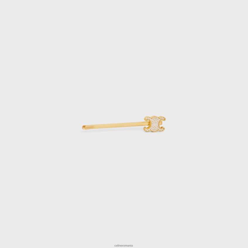 accesorii ro CELINE femei tobogan triomphe din alamă cu finisaj și cristale 8R6R601245