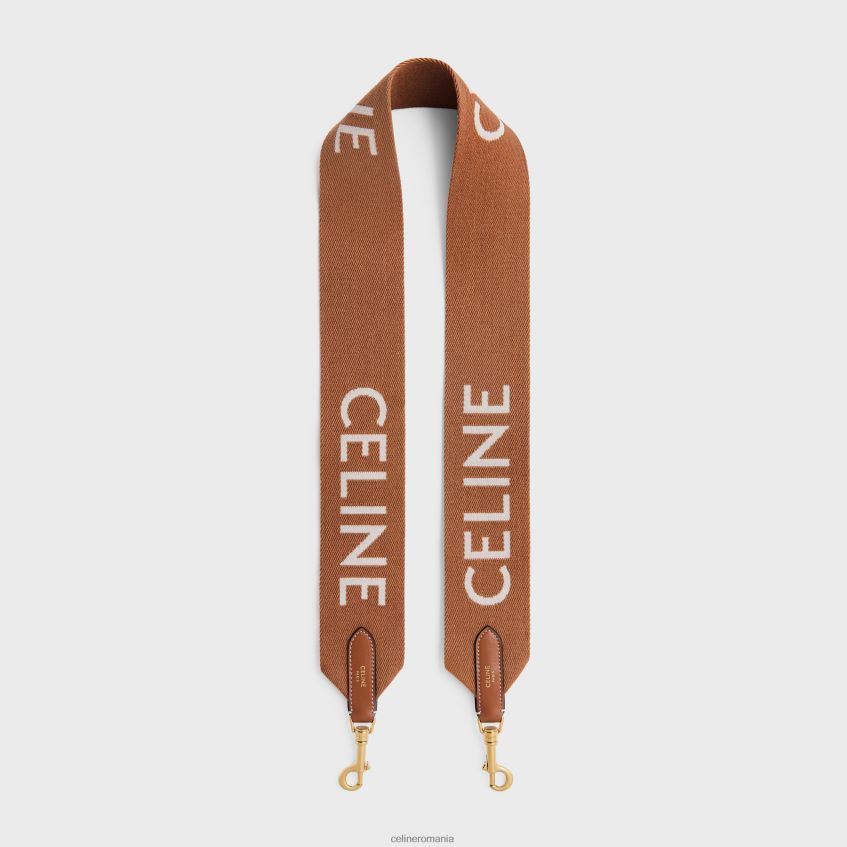 accesorii ro CELINE femei curea lunga din lana cu jacquard cu finisaj auriu 8R6R60516